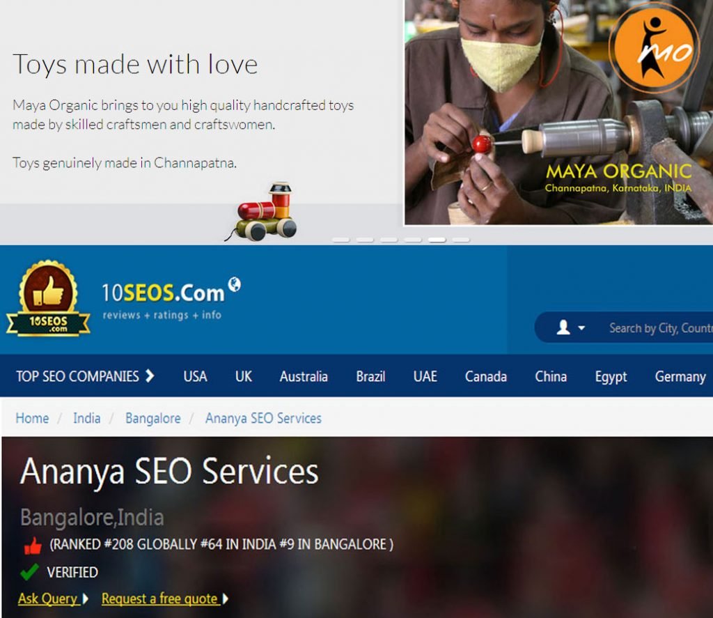 Ananya has been ranked #209 globally and #64 in India by 10seos.com
